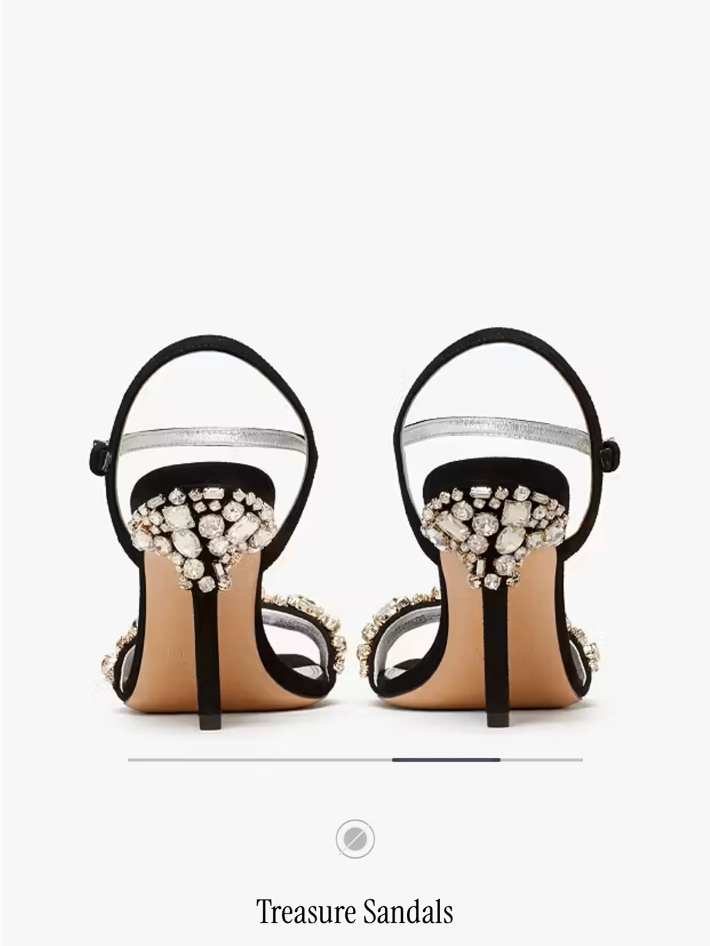 kate spade Black Jeweled Treasure Heel Sandals - Picture 2 of 6